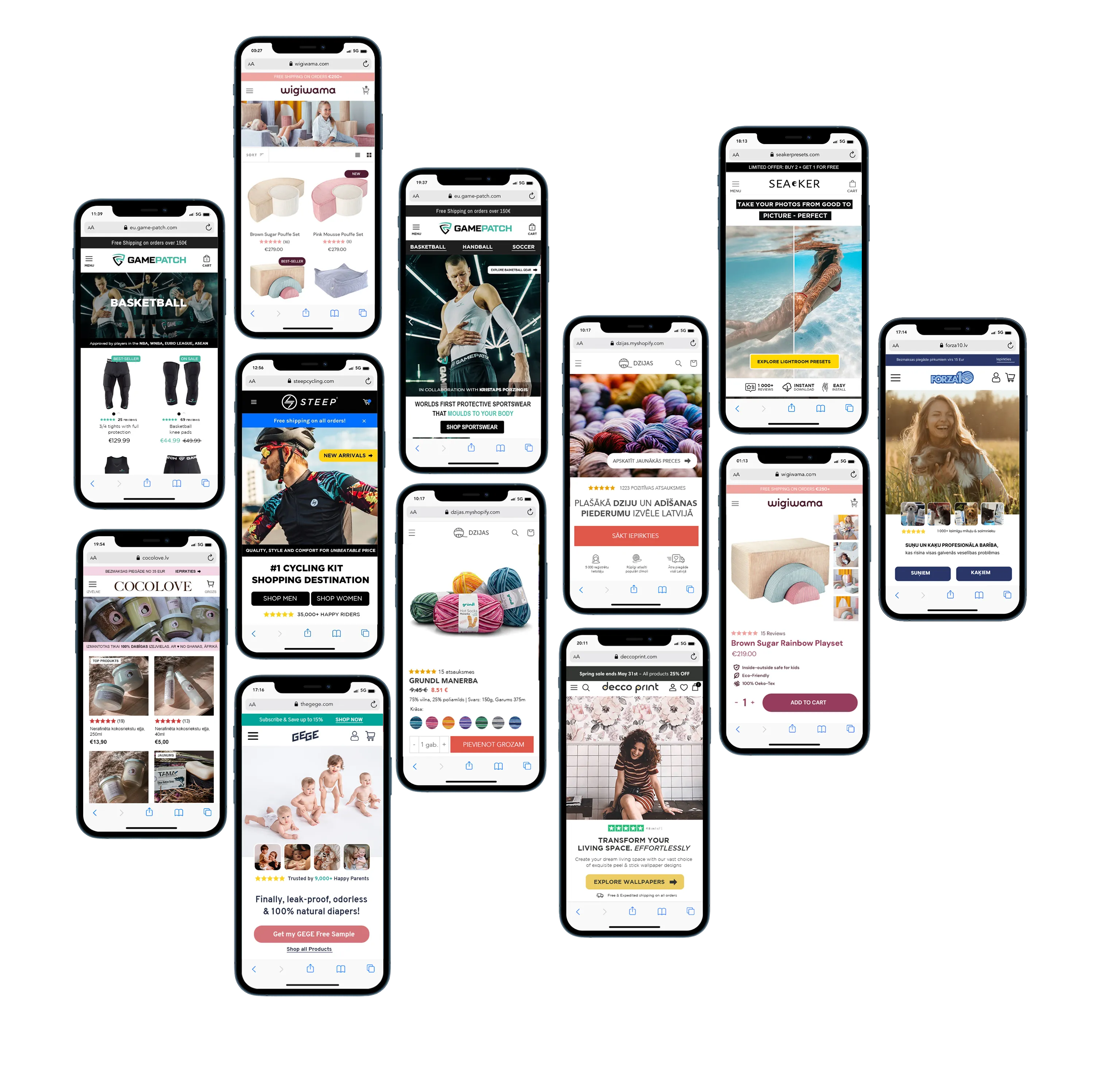 Conversion rate optimization storefront mockups by OneZero