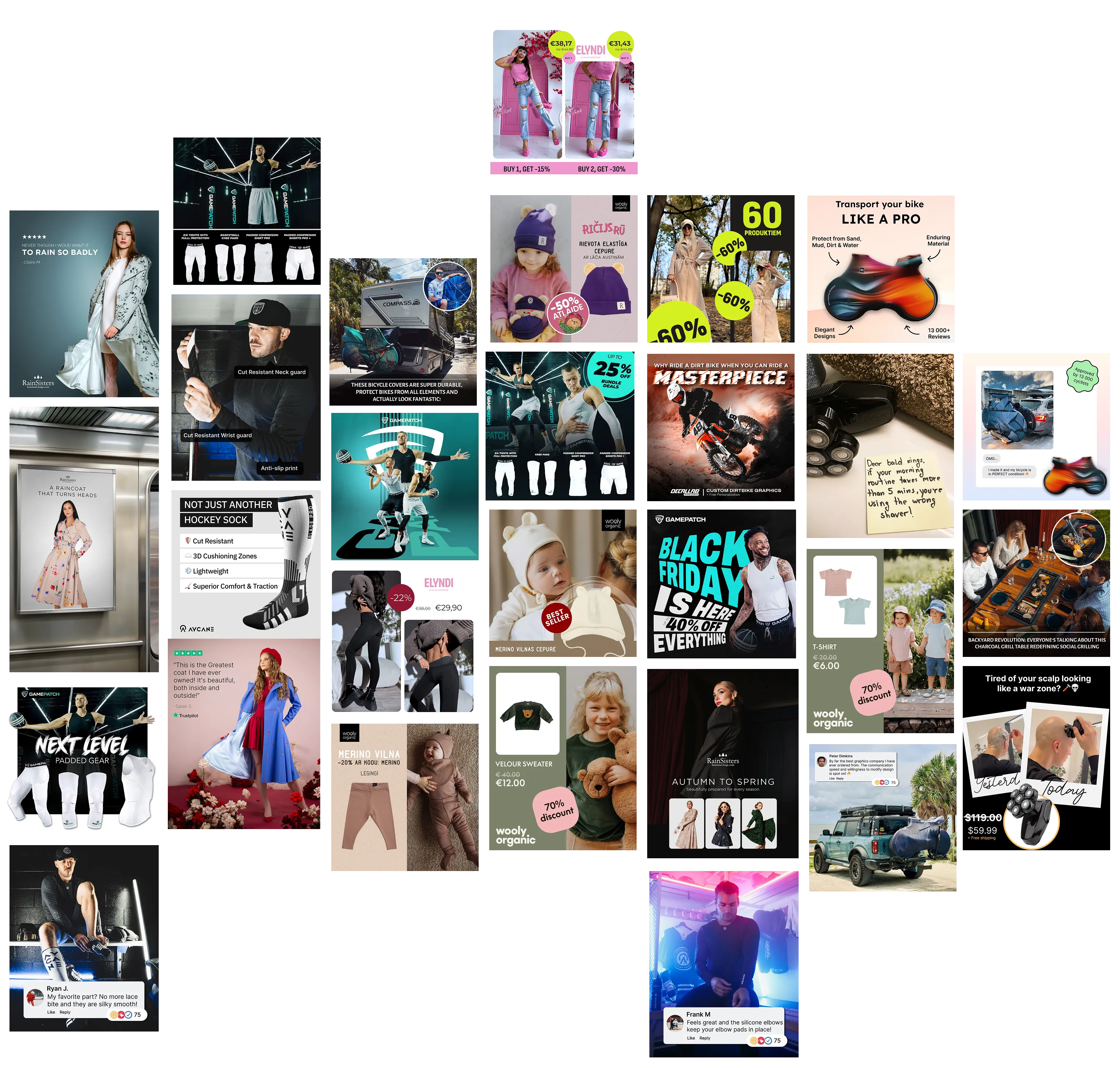 Performance marketing ad creative examples for ecommerce brands by OneZero